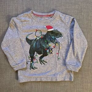 24m Santa T-Rex Dinosaur Longsleeve T-Shirt